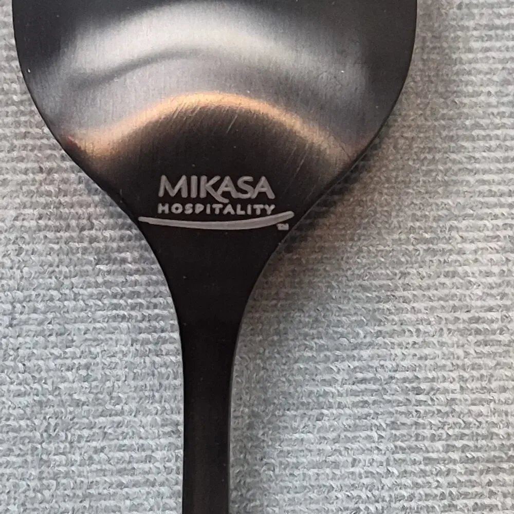 Mikasa Hospitality Black Blair Stainless Steel Soup Spoon 12pk 5262520 8 1/10